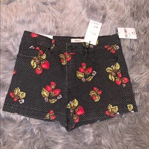 NWT F21 Strawberry polkadot shorts